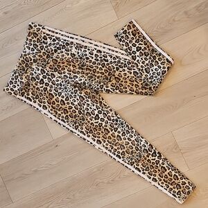 Adidas Leopard Luxe 3 Stripe High Rise Leggings,‎ Med